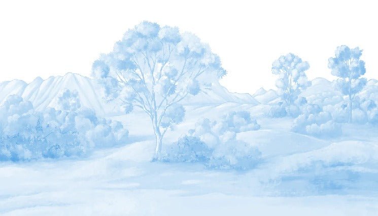Papier peint paysage poétique bleu