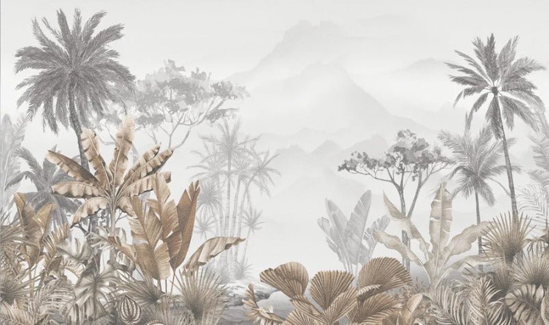 Tropical sepia wallpaper