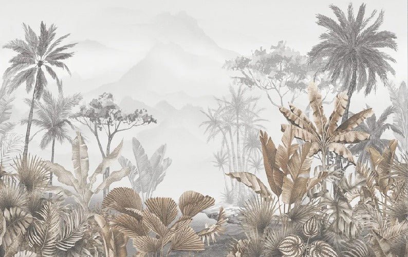 Tropical sepia wallpaper