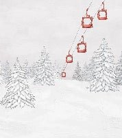 Red gondola mountain wallpaper