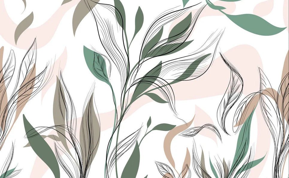 Papier peint panoramique fleur graphique