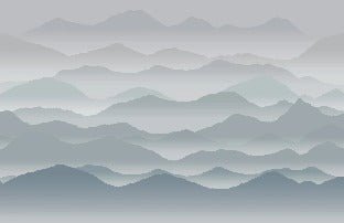 Papier peint panoramique cimes mist