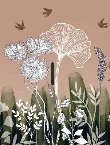 Papier peint panoramique floral addict, XXL, tendance