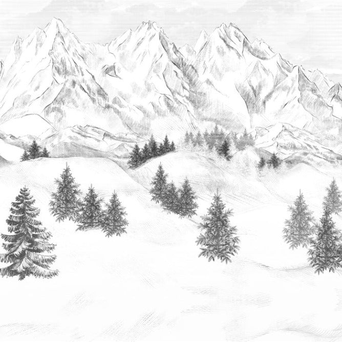 Papier peint montagne sommets de Chamonix