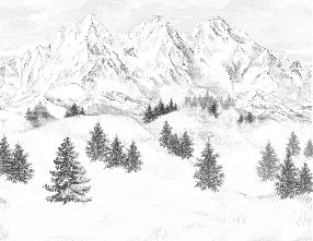 Papier peint montagne sommets de Chamonix