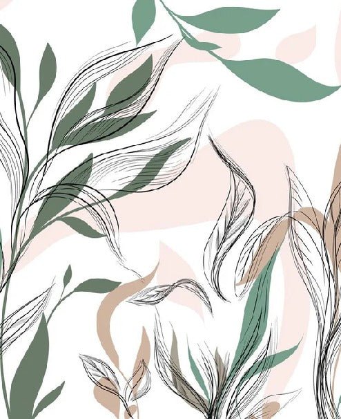 Papier peint panoramique fleur graphique, XXL, tendance