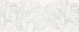Panoramic wallpaper grey and white waltz of flowers