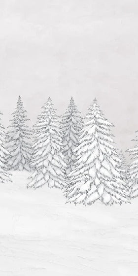 Papier peint montagne télécabine rouge