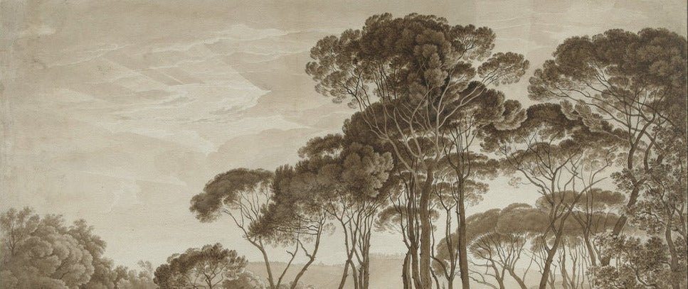 Papier peint panoramique paysage italien ambré, XXL, tendance