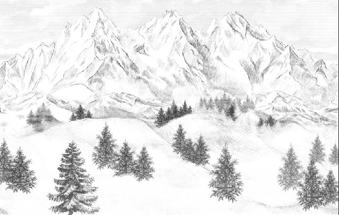 Papier peint montagne sommets de Chamonix
