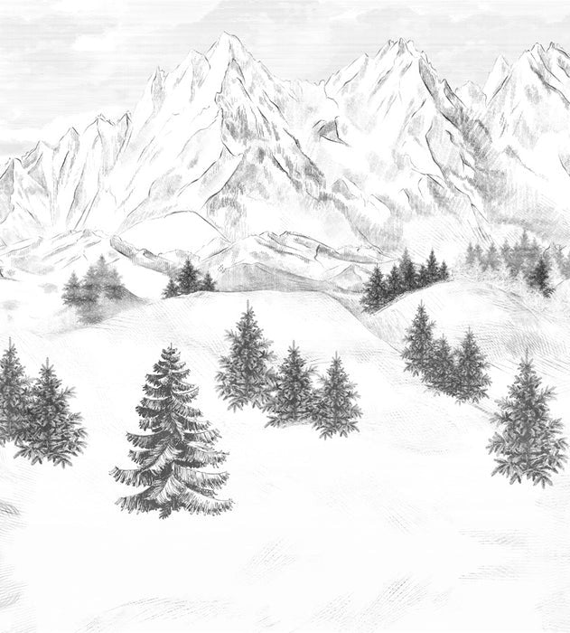 Papier peint montagne sommets de Chamonix