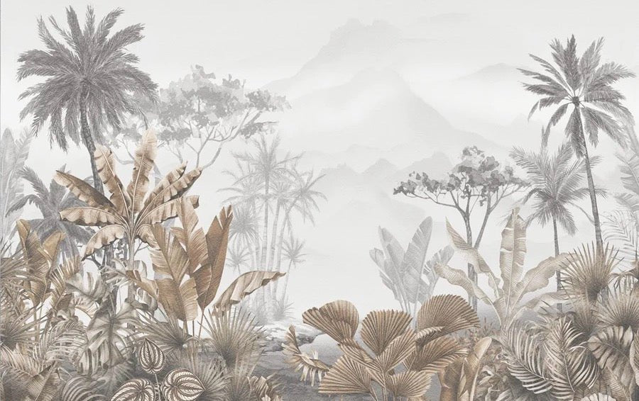Papier peint tendance tropical sepia