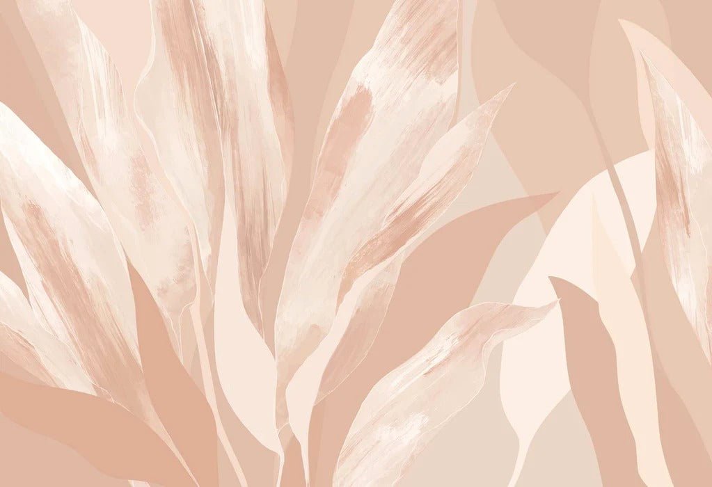 Papier peint étoffe florale nude