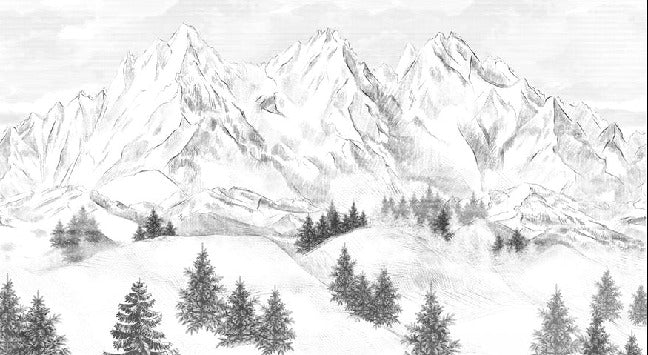 Papier peint montagne sommets de Chamonix, XXL, tendance