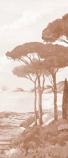 Papier peint balade dans les calanques terracotta, XXL, tendance