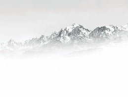 Papier peint Mont Blanc dans la brume noir et blanc