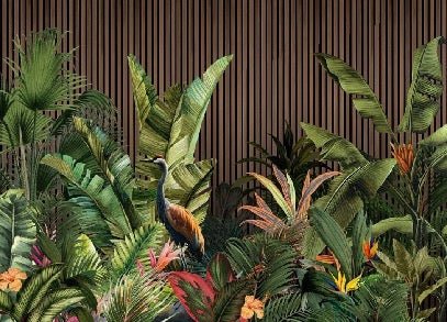 Papier peint panoramique tasseau végétal, XXL, tendance