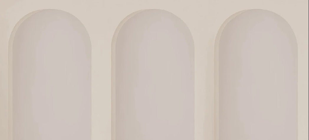 Panoramic beige arch wallpaper