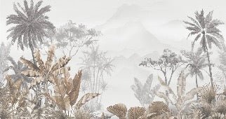 Papier peint tendance tropical sepia, XXL, tendance