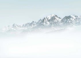 Papier peint Mont Blanc dans la brume bleu