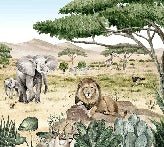 Papier peint enfant savane secrète