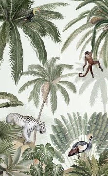 Papier peint enfant jungle paisible, XXL, tendance