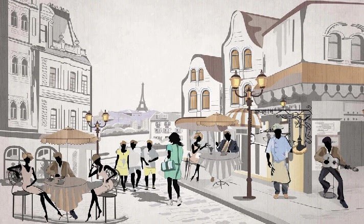 Papier peint bistrot paris café en terrasse, XXL, tendance