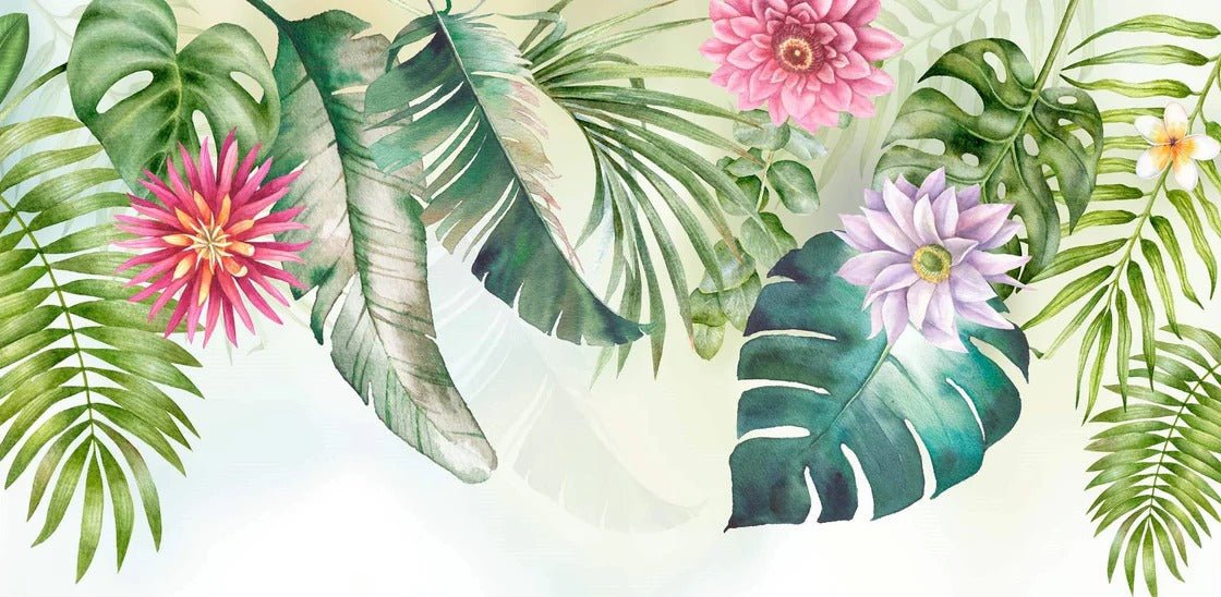 Botanic panoramic wallpaper