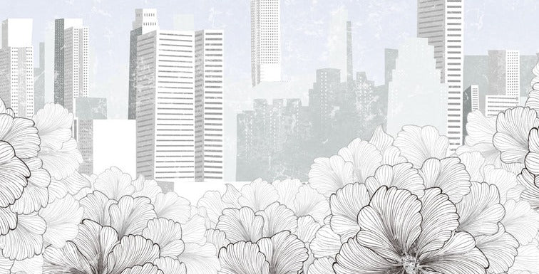 Papier peint moderne ville New York noir et blanc