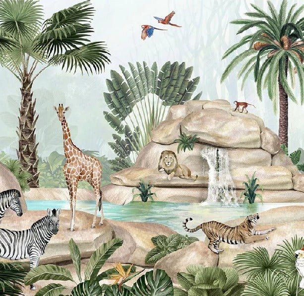 Papier peint enfant oasis animale