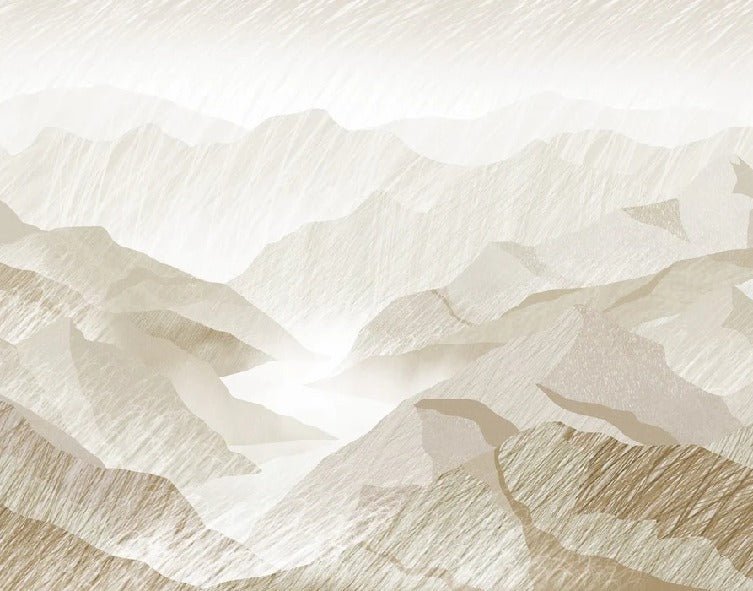 Papier peint illustration montagnes sépia, XXL, tendance