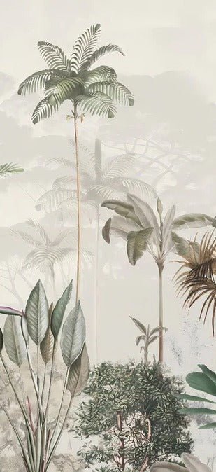 Panoramic jungle eden green wallpaper