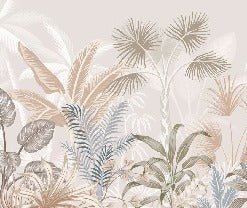 Papier peint panoramique jungle terracotta