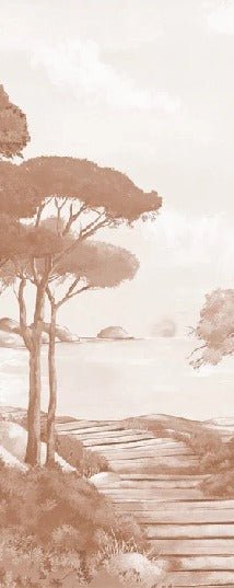 Papier peint balade dans les calanques terracotta, XXL, tendance