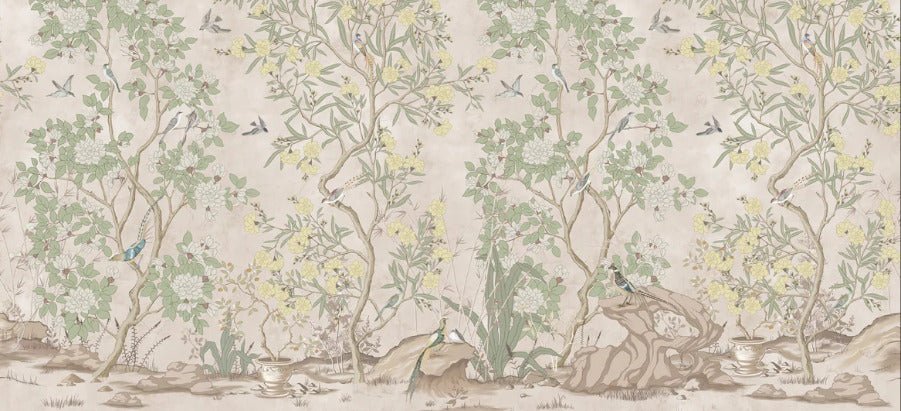 Papier peint panoramique chinoiserie garden