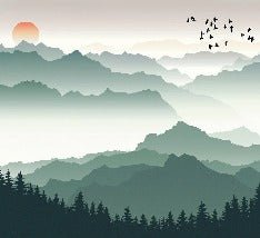 Mountain and sail on lake wallpaper
