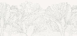 Panoramic wallpaper grey and white waltz of flowers