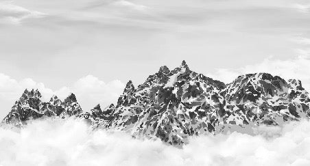 Papier peint noir et blanc toile des Cimes Mont blanc, XXL, tendance