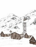 Papier peint village val d'Isère, XXL, tendance