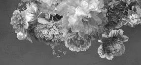 Papier peint fleur pivoine noir et blanc