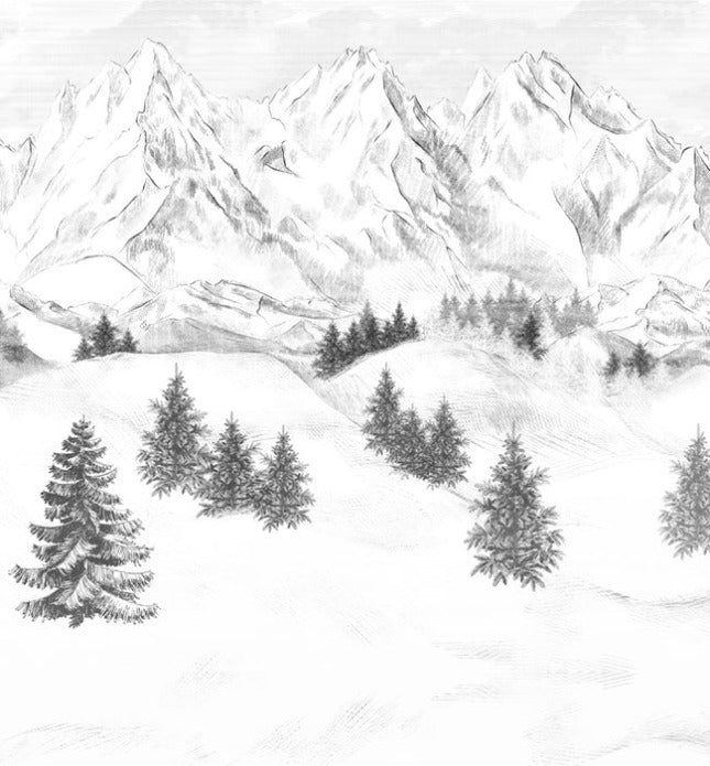 Papier peint montagne sommets de Chamonix, XXL, tendance