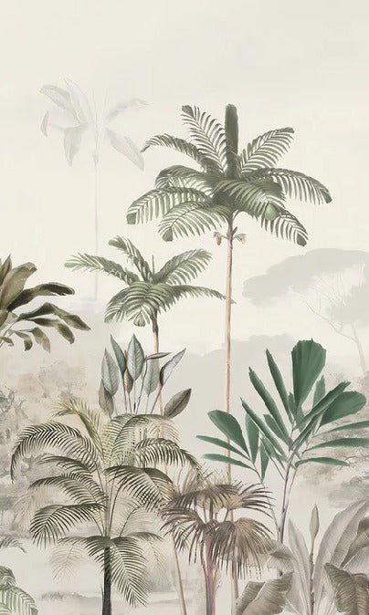 Panoramic jungle eden green wallpaper