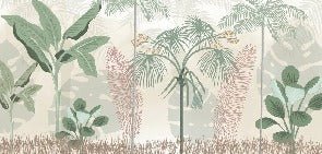Papier peint panoramique jungle pastel, XXL, tendance