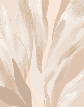 Papier peint étoffe florale beige