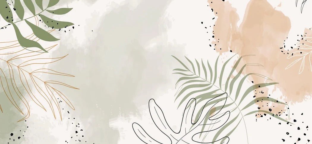 Papier peint panoramique aquarelle végétale