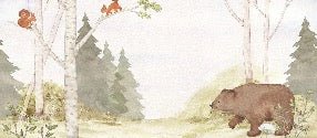 Papier peint enfant tendre ours dans la forêt