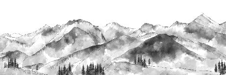 Papier peint montagne chaine des Aravis noir et blanc