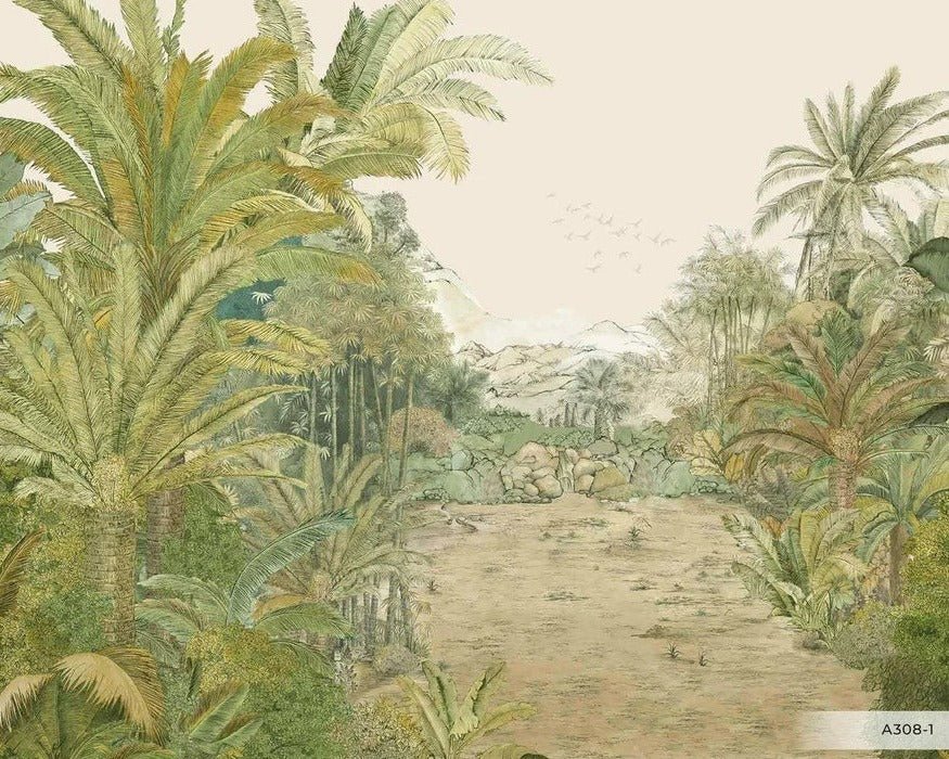 Papier peint exotique paradis vert, XXL, tendance