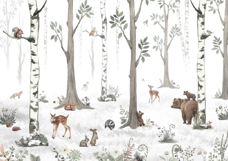 Papier peint animaux printemps forêt