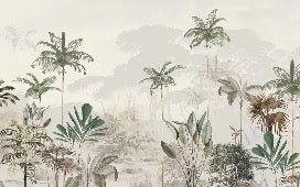 Papier peint panoramique jungle eden vert, XXL, tendance